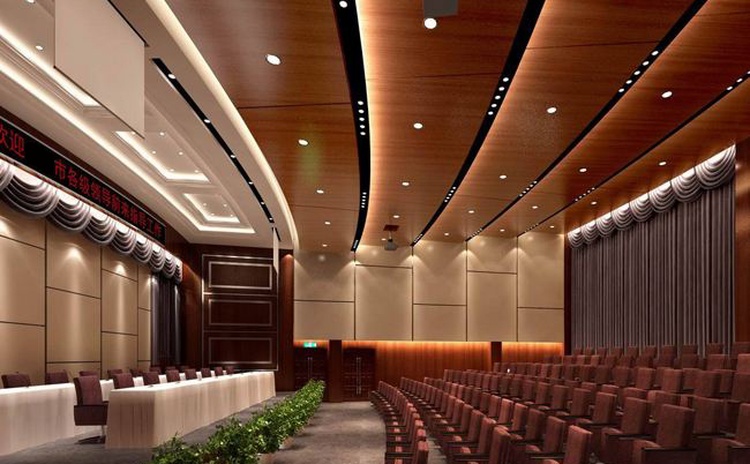 福建漳州多功能廳木質吸音板聲學工程-1